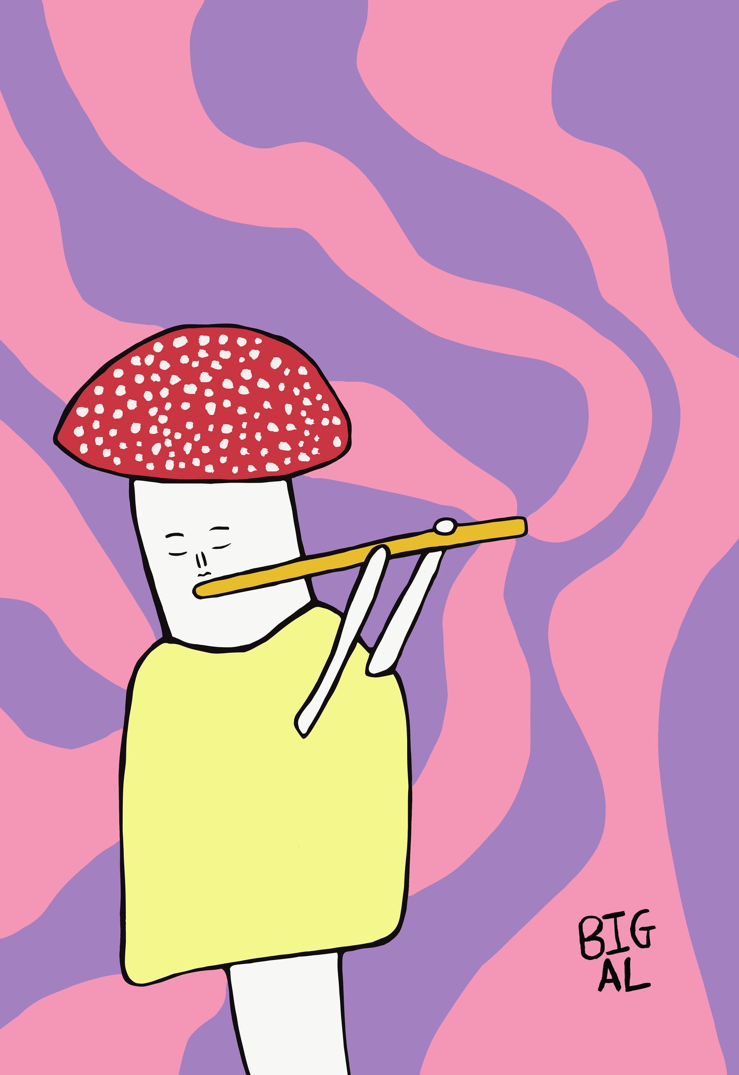 Mushroom Playing a Flute