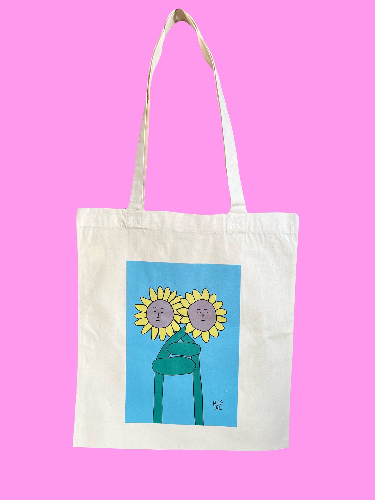 Sunflowers Hugging Tote Bag