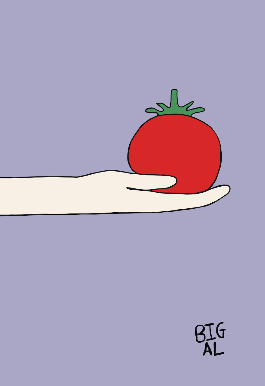 Hand Holding Tomato Print