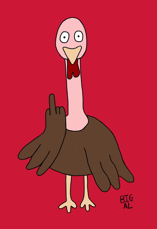 Turkey Flipping the Bird Christmas Card A6 (4 for £15)