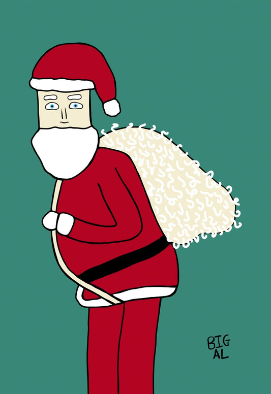 Santa and his Hairy Sack Christmas Card A6 (4 for £15)