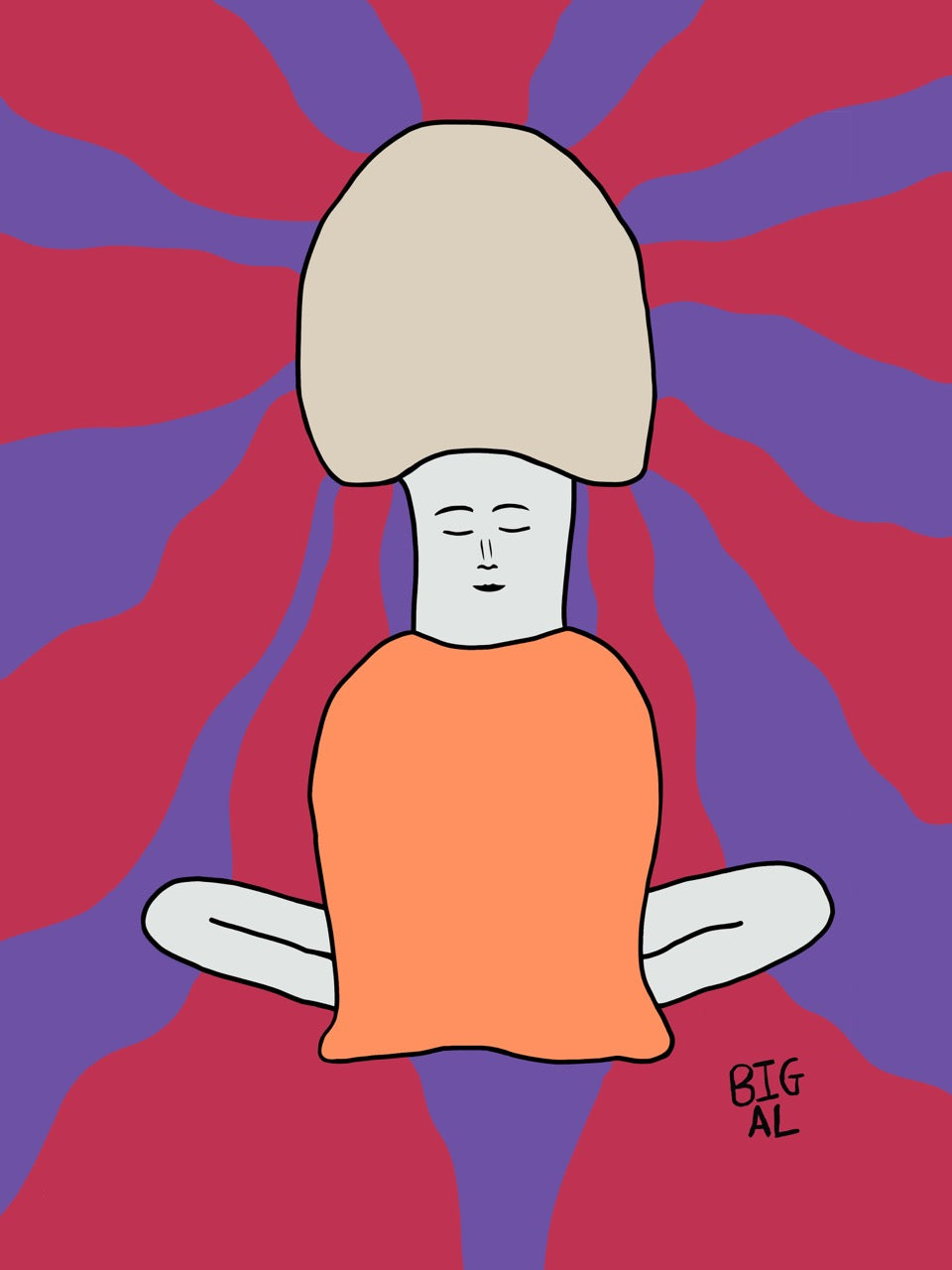 Meditating Mushroom Print