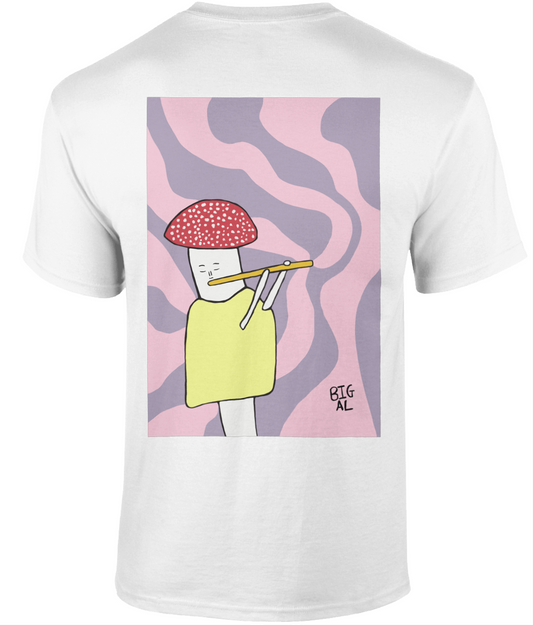 T Shirt Mushroom Playing Flute