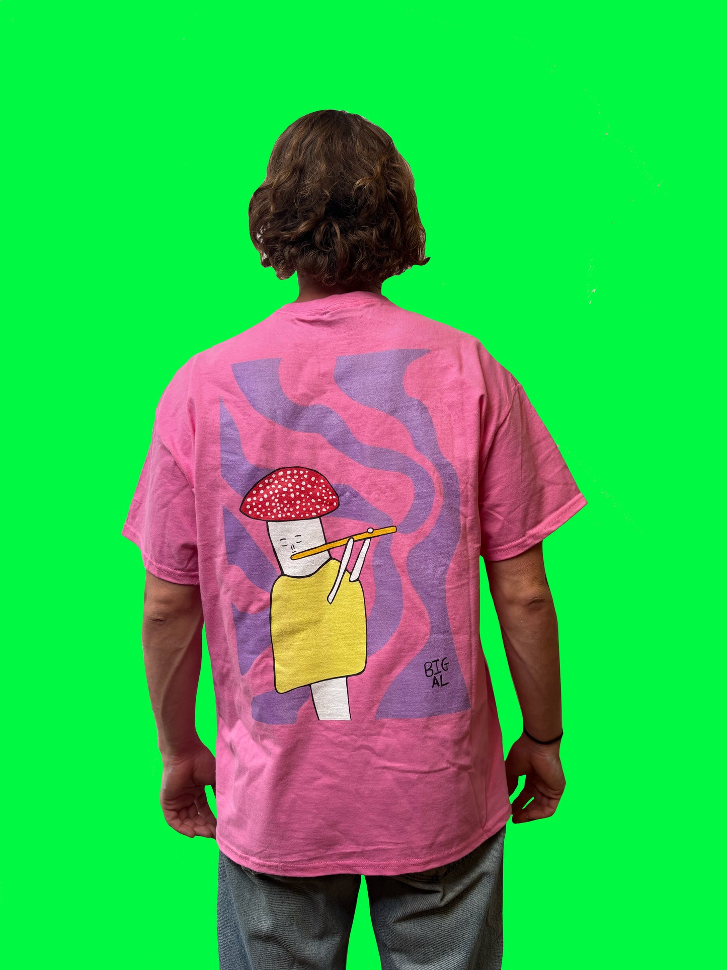 T-Shirt Mushroom Playing Flute