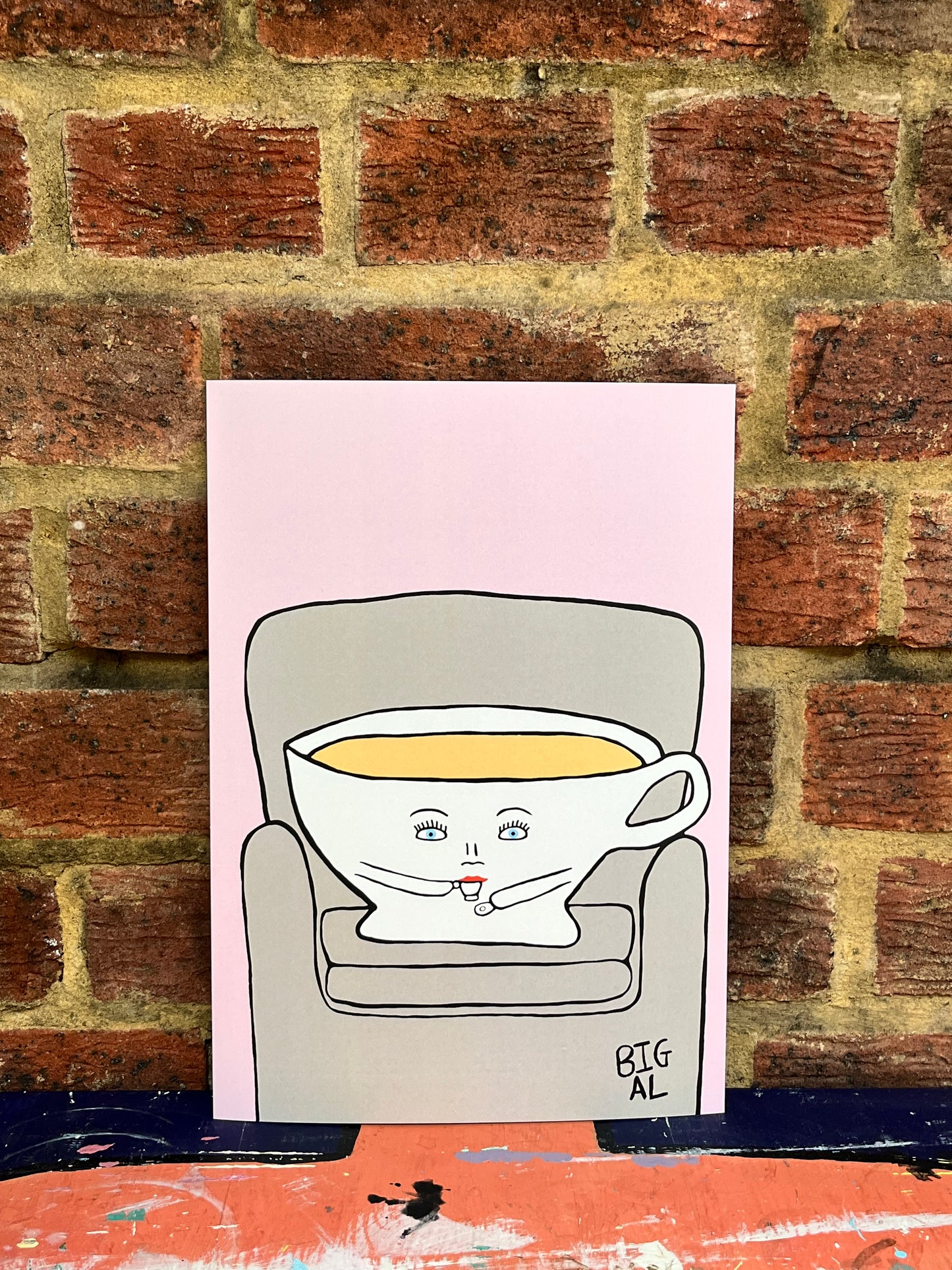 Cup of Tea Having a Tea Print