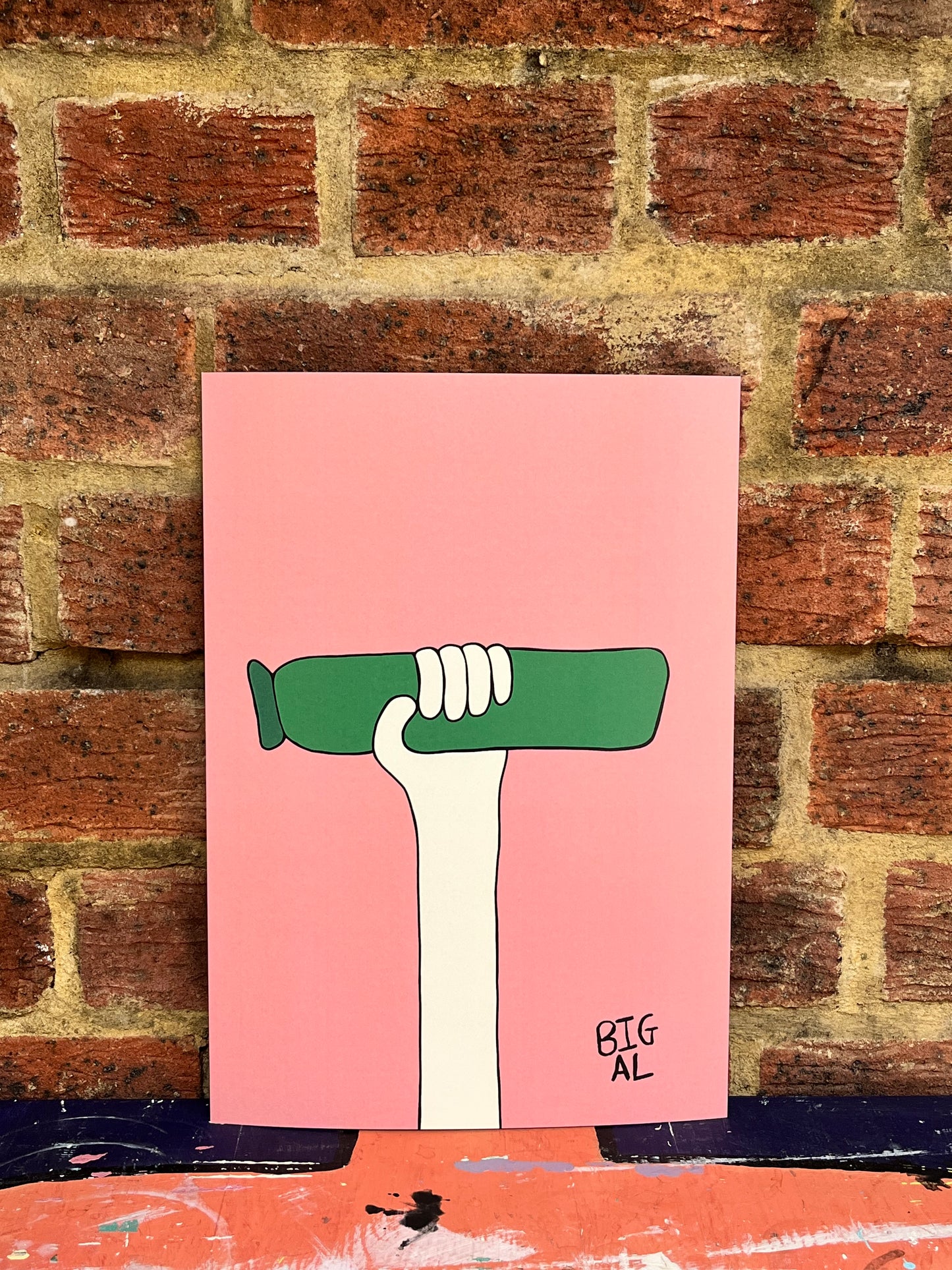 Hand Holding Courgette Print