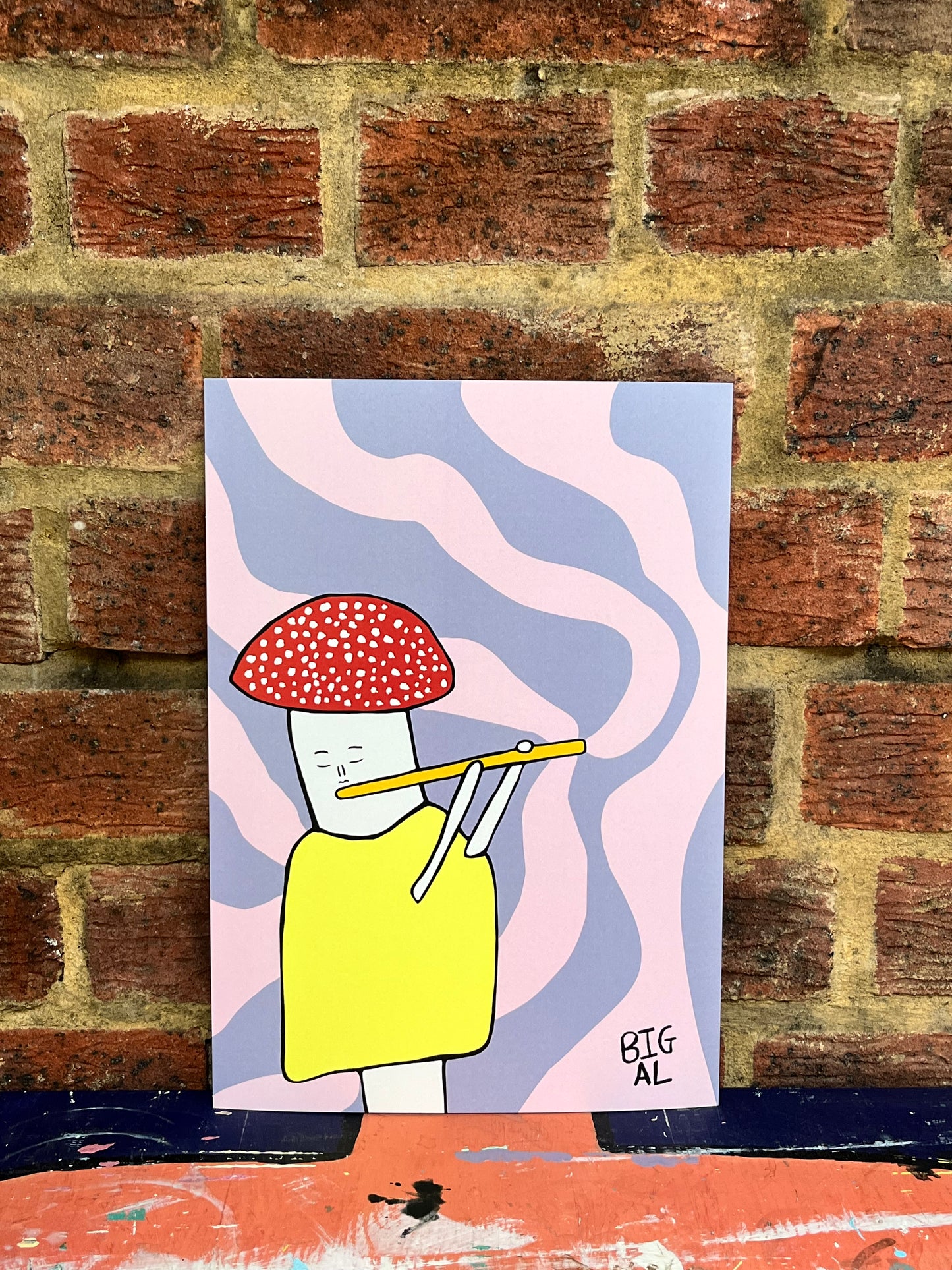 Mushroom Playing a Flute Print