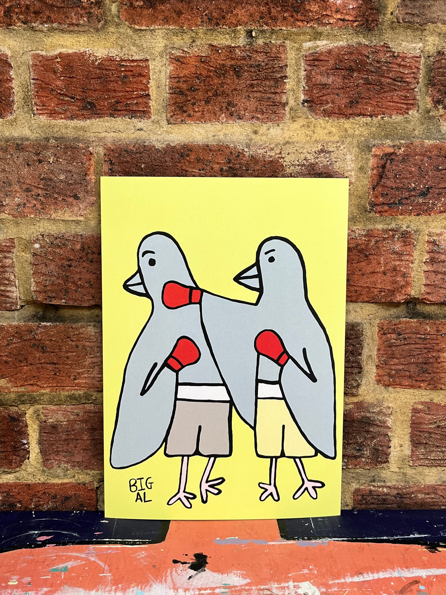 Pigeons Boxing Print