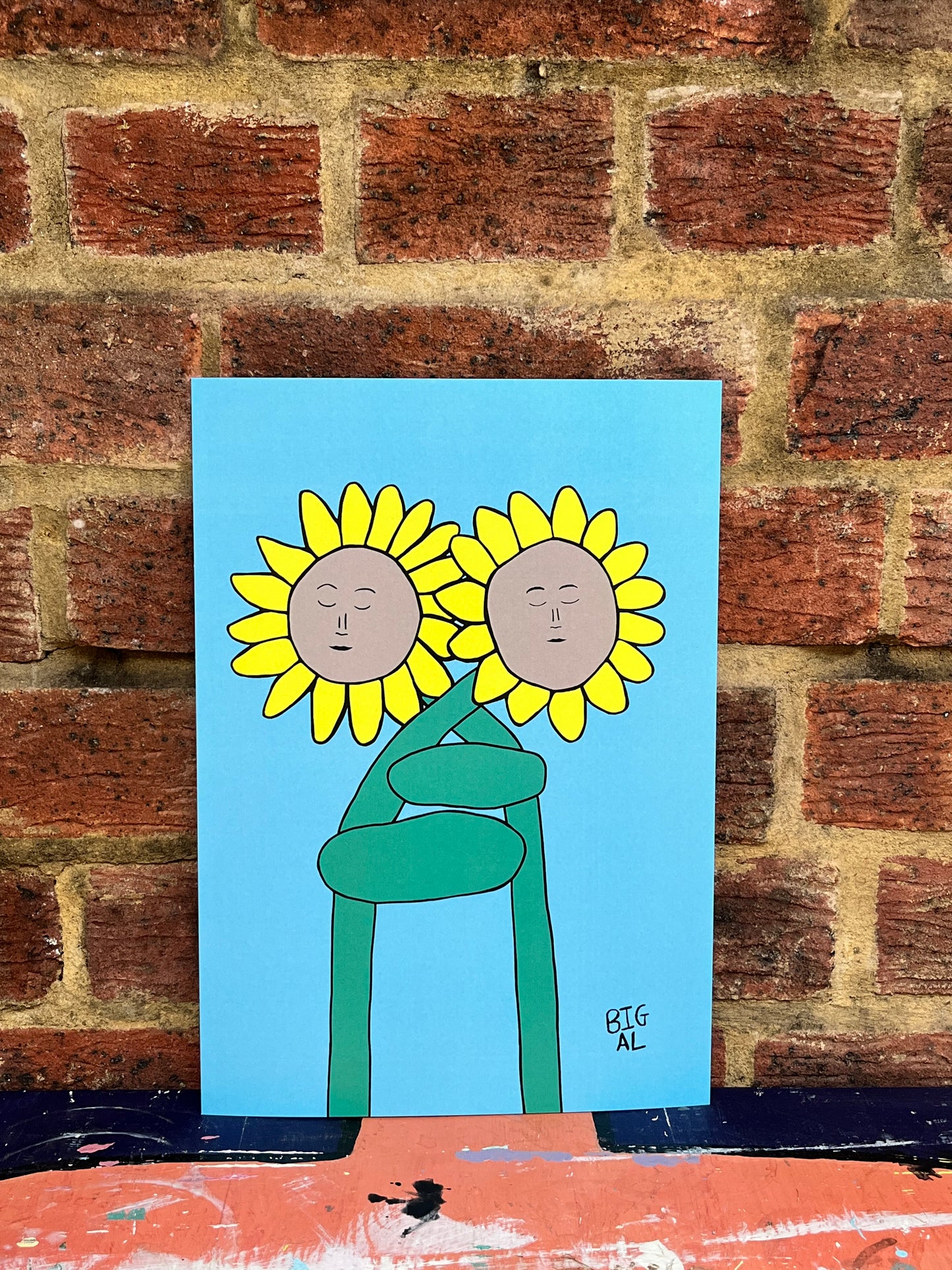 Sunflowers Hugging Print