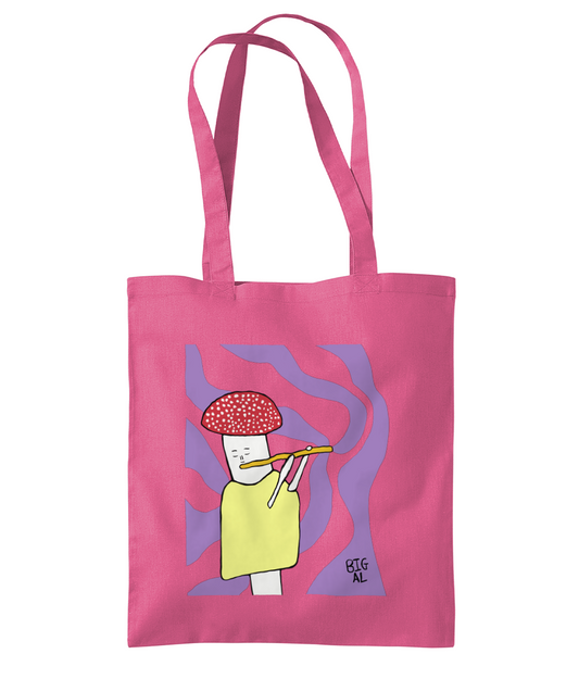 Mushroom Playing Flute Tote Bag
