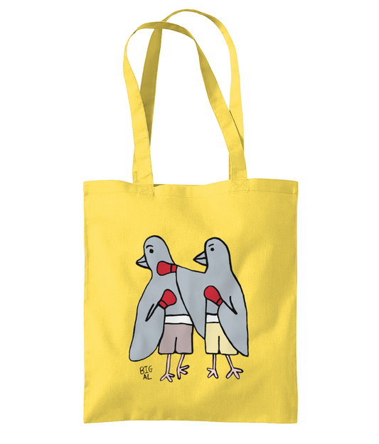 Pigeons Boxing Tote Bag